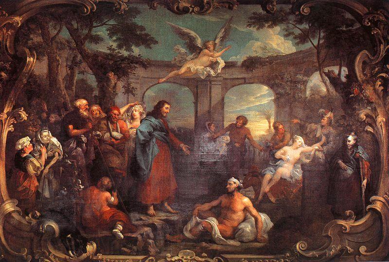 William Hogarth The Pool of Bethesda Norge oil painting art